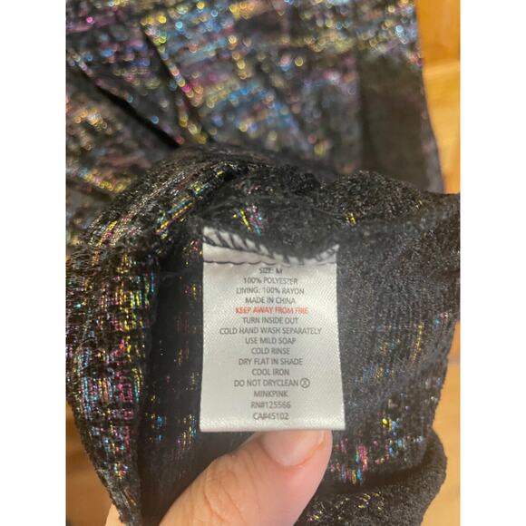 Minkpink Women's Sparkly Black Dress Med Mini Formal Cocktail Party Prom Dance - Picture 8 of 10